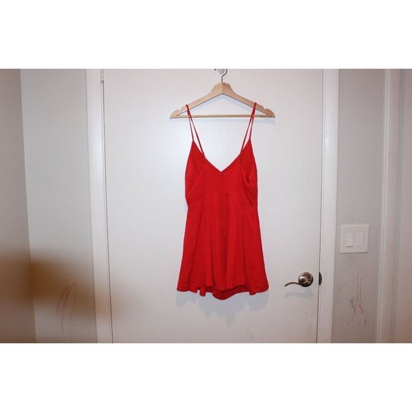 Lulus Red Adjustable Strap V-Neck Romper Women Size Small - Picture 4 of 8